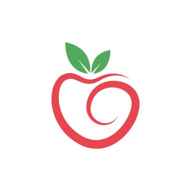 Apple simgesi logo tasarımı çizim şablonu vektörü