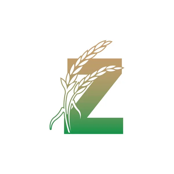 字母Z与水稻图标图例模板向量 — 图库矢量图片