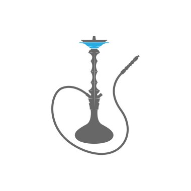 Nargile simgesi logo illüstrasyon şablonu