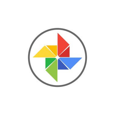 Kamera simgesi logosu düz tasarım illüstrasyon şablonu vektörü