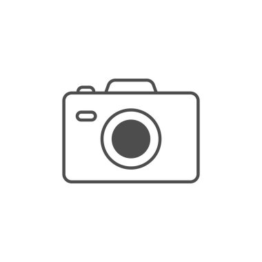 Kamera simgesi logosu düz tasarım illüstrasyon şablonu vektörü