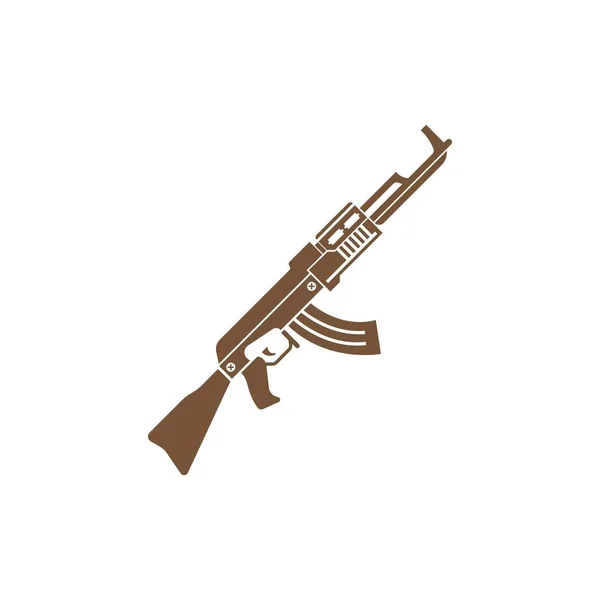 Ateşli Silahlar Simgesi Logosu Tasarım Çizim Şablonu Vektörü — Stok Vektör