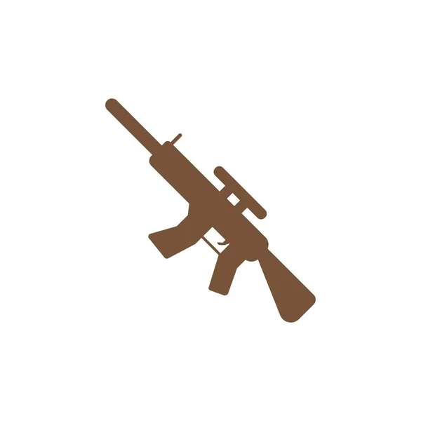 Ateşli Silahlar Simgesi Logosu Tasarım Çizim Şablonu Vektörü — Stok Vektör