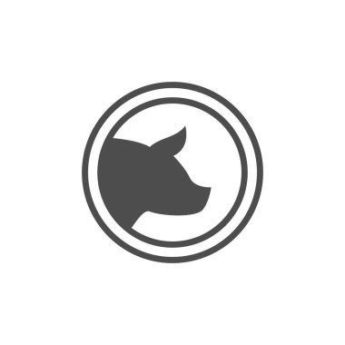 Domuz simgesi logo tasarımı konsept çizim şablonu vektörü