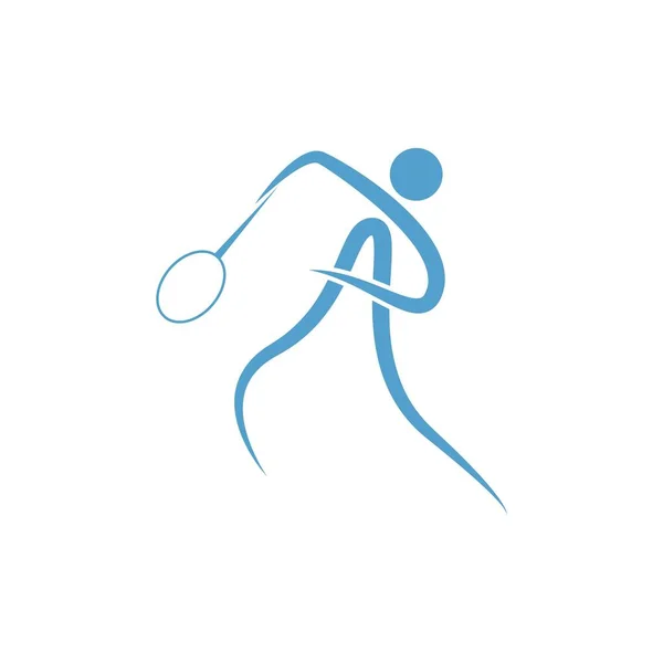 Spielen Badminton Ikone Design Illustration Vorlage Vektor — Stockvektor