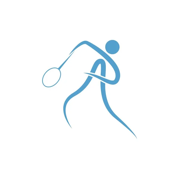 Spelen Badminton Pictogram Ontwerp Illustratie Sjabloon Vector — Stockvector