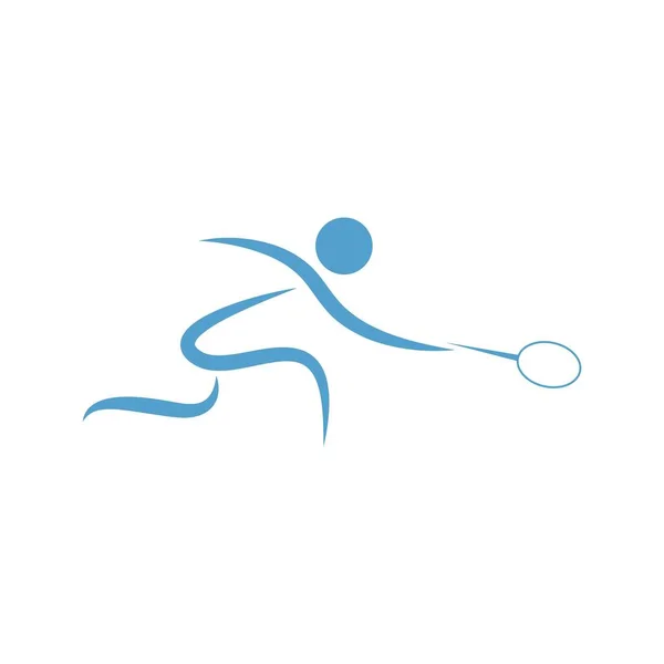 Jogando Badminton Ícone Design Ilustração Modelo Vetor —  Vetores de Stock