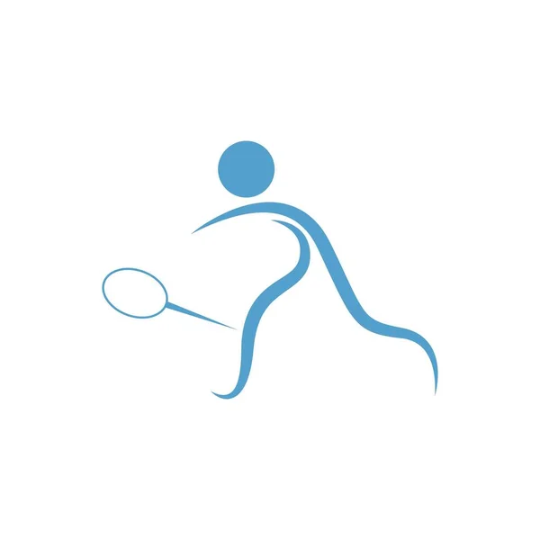 Spelen Badminton Pictogram Ontwerp Illustratie Sjabloon Vector — Stockvector