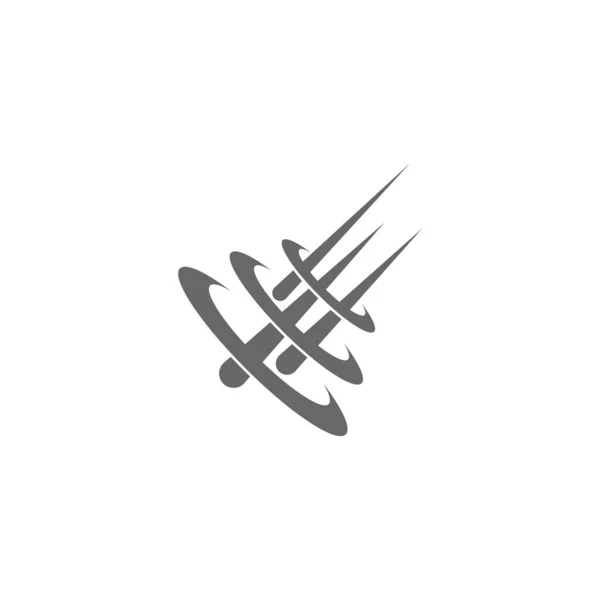 Meteoro Ícone Logotipo Design Ilustração Modelo Vetor — Vetor de Stock