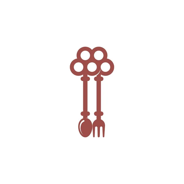 Вектор Дизайна Логотипа Key Chef — стоковый вектор