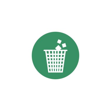 Çöp kutusu simgesi logo tasarımı örnekleme şablonu taşıyıcısı