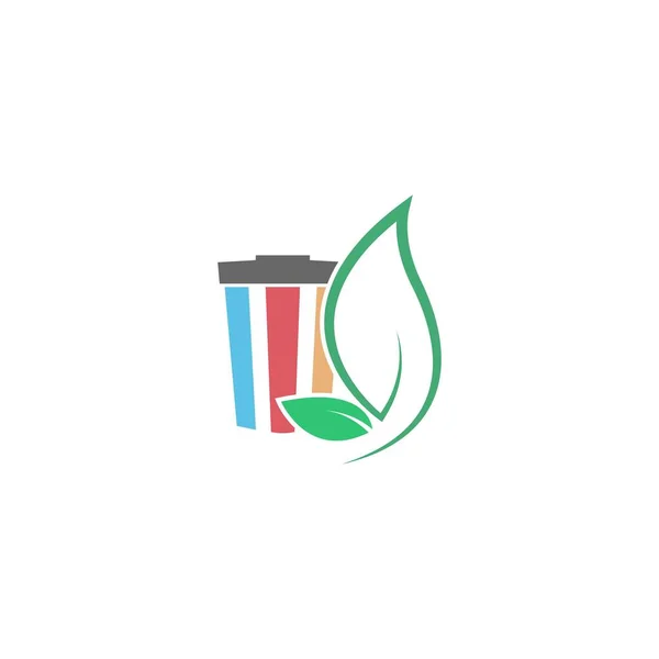 Cestino Icona Logo Disegno Illustrazione Modello Vettoriale — Vettoriale Stock