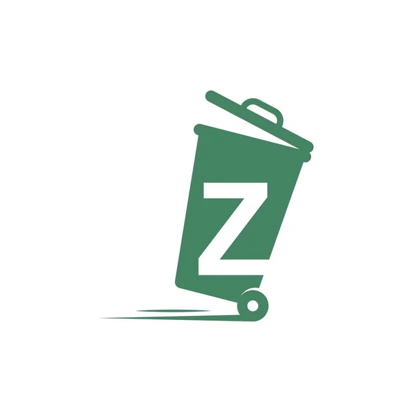 垃圾箱图标图例模板向量中的字母Z — 图库矢量图片