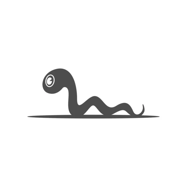 Worm Icona Logo Disegno Illustrazione Modello Vettoriale — Vettoriale Stock