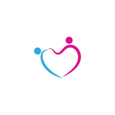 Aşk logosu resimleme şablonu vektörü