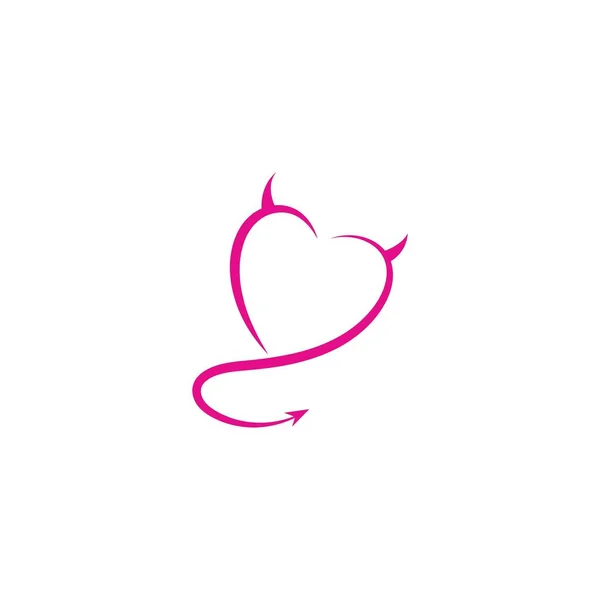 Devil Heart Icon Logo Design Illustration Template — Stockvektor