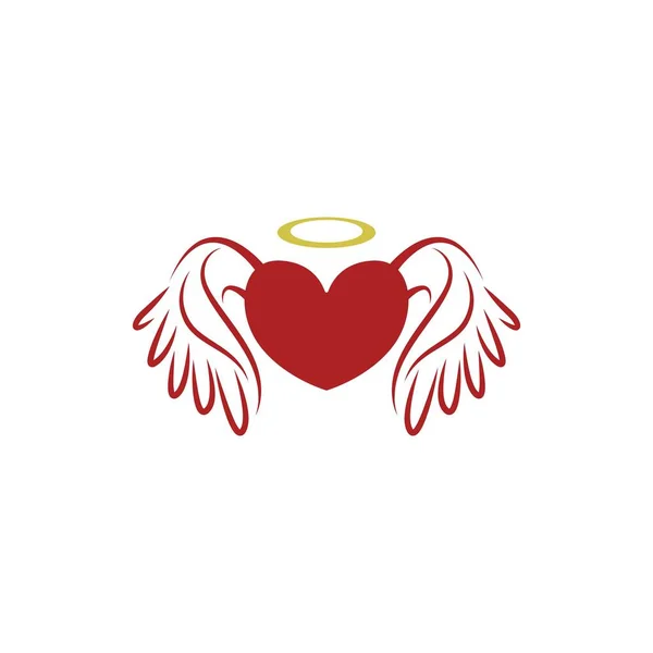 Angel Heart Icon Logo Design Illustration Template — 图库矢量图片
