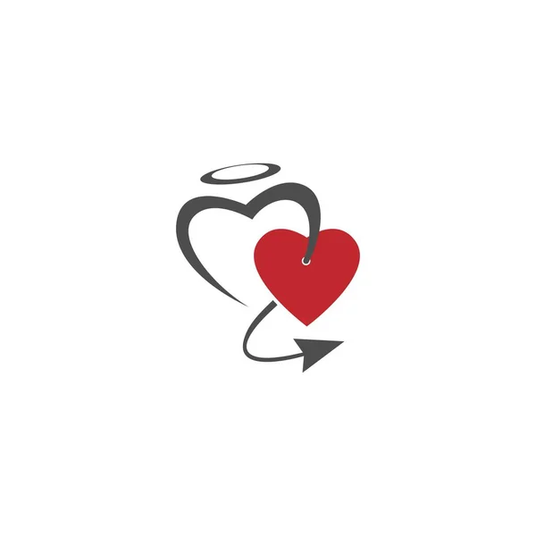 Devil Heart Icon Logo Design Illustration Template —  Vetores de Stock
