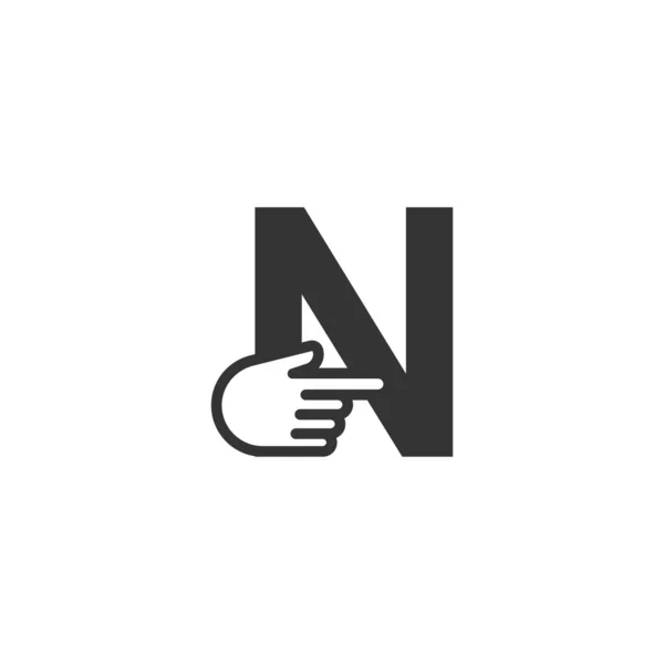 Letter Combined Hand Cursor Icon Illustration Template — Stock vektor