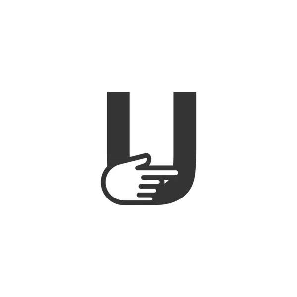 Letter Combined Hand Cursor Icon Illustration Template — Stock vektor