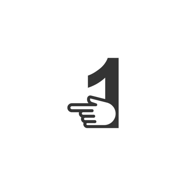 Number Combined Hand Cursor Icon Illustration Template — 스톡 벡터