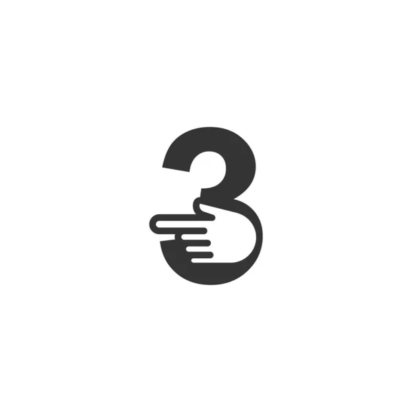 Number Combined Hand Cursor Icon Illustration Template — Wektor stockowy
