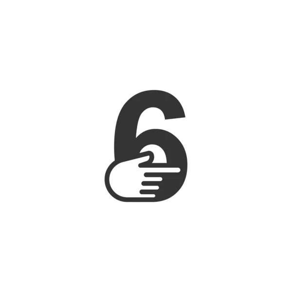 Number Combined Hand Cursor Icon Illustration Template — Stok Vektör