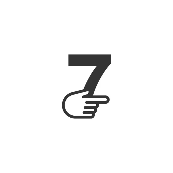 Number Combined Hand Cursor Icon Illustration Template — Stok Vektör