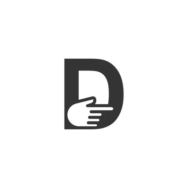 Letter Combined Hand Cursor Icon Illustration Template - Stok Vektor