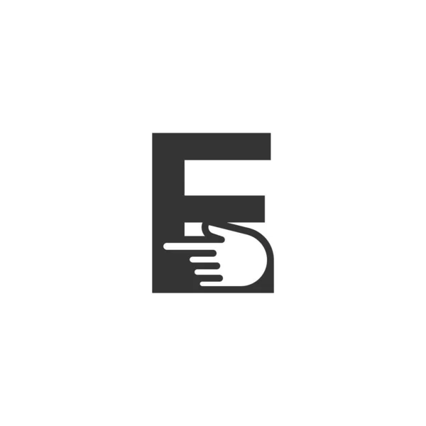Letter Combined Hand Cursor Icon Illustration Template — Stok Vektör