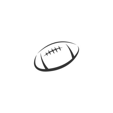 Rugby topu simgesi logo tasarım örnekleme şablonu