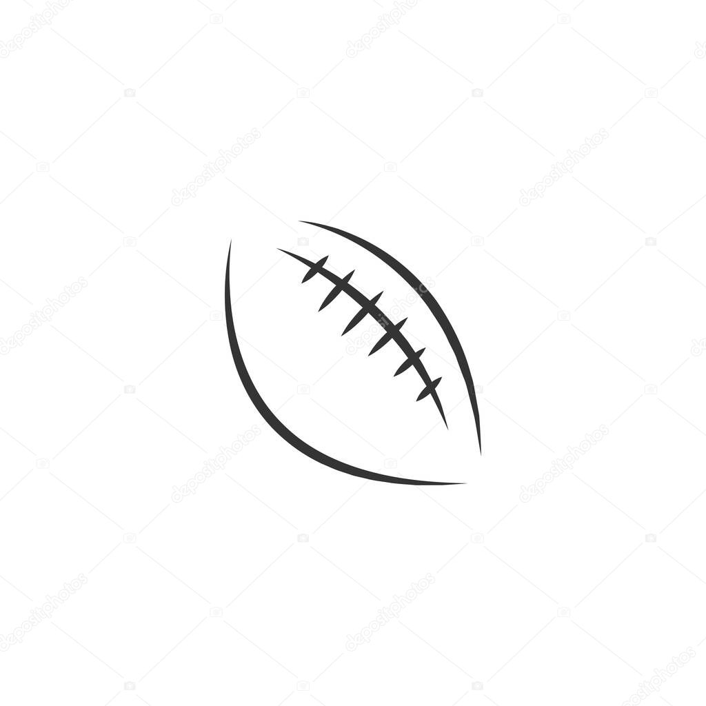 Rugby ball icon logo design illustration template