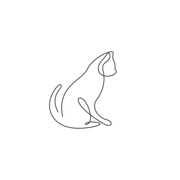 Cat Line Art Design Illustration Template —  Vetores de Stock