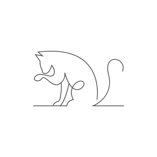 Cat Line Art Design Illustration Template — стоковый вектор