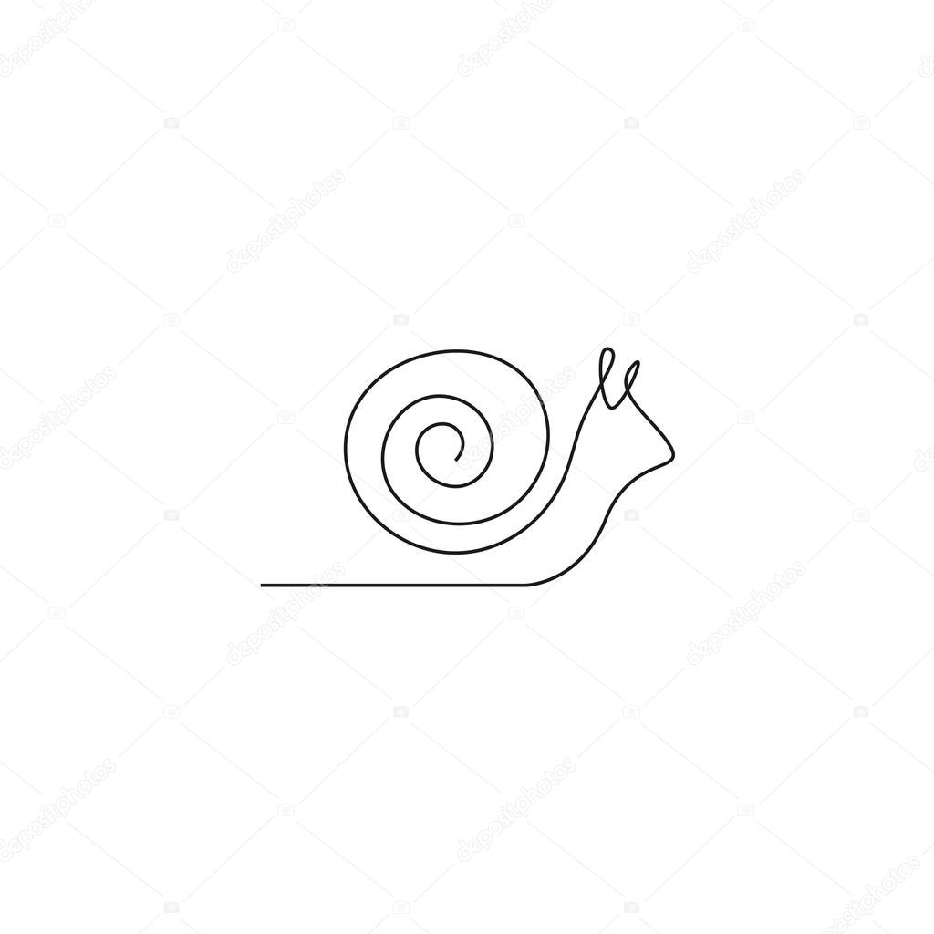 Snail icon line art design illustration template