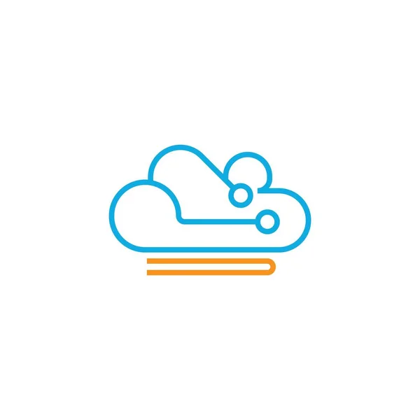 Cloud Logo Icono Diseño Ilustración Plantilla Vector — Archivo Imágenes Vectoriales