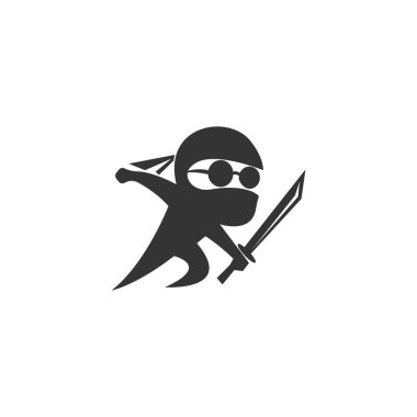 Ninja logo icon design illustration template