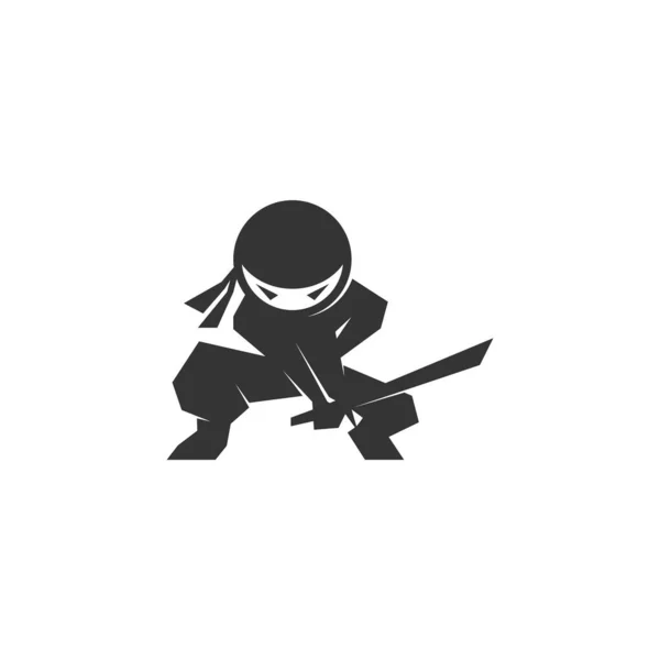 Ninja Logo Icon Design Illustration Template — Vector de stock