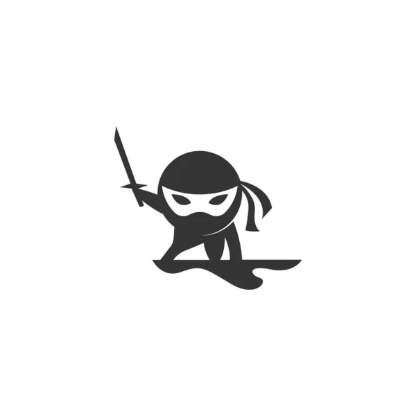 Ninja Logo Icon Design Illustration Template — Vector de stock