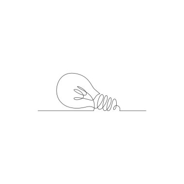 Light bulb line art icon design illustration template