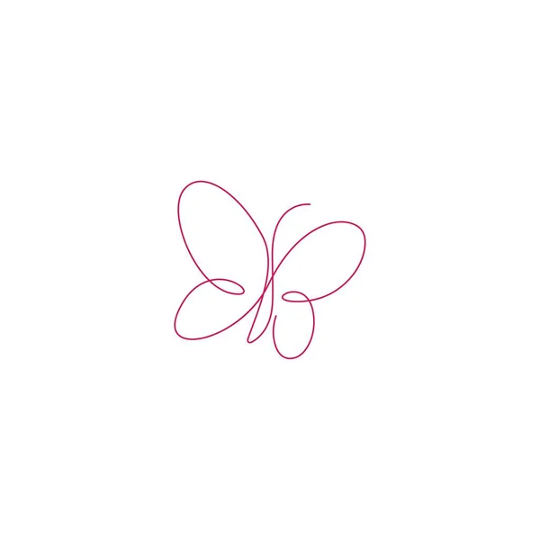 Butterfly Line Art Image Illustration Template Vector — Stok Vektör
