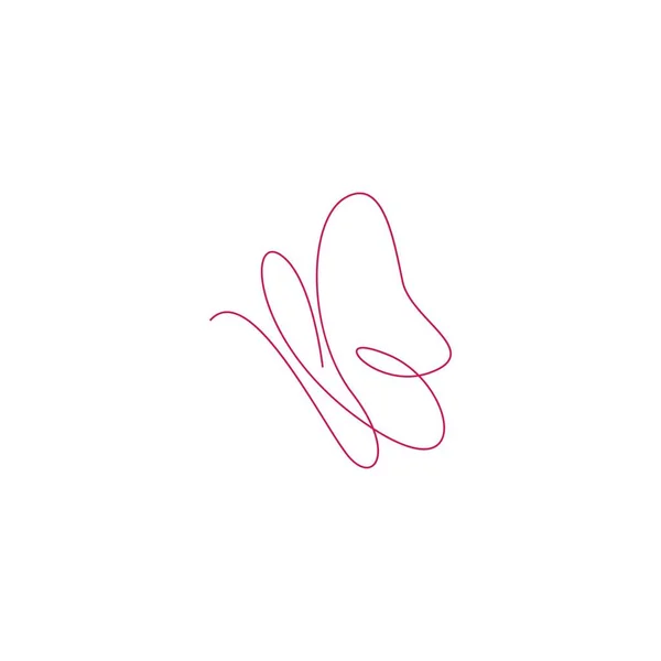 Butterfly Line Art Image Illustration Template Vector — 스톡 벡터