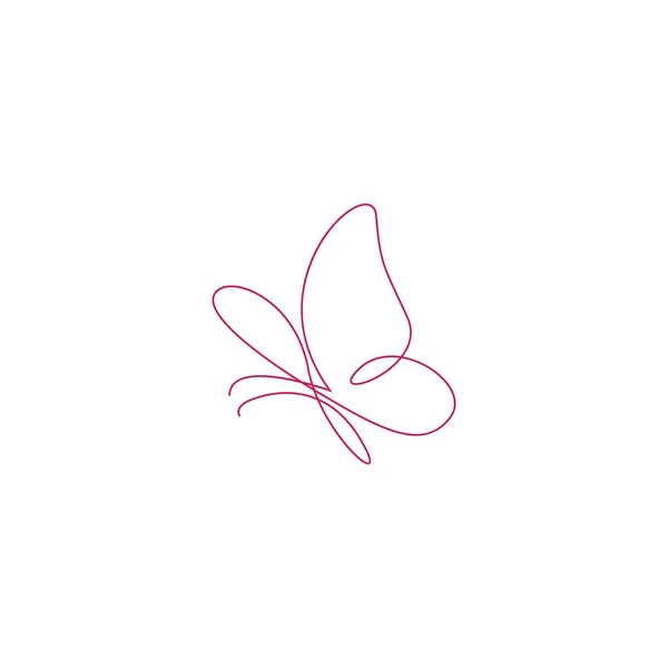 Butterfly Line Art Image Illustration Template Vector —  Vetores de Stock