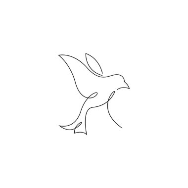 Bird line art image icon design illustration template