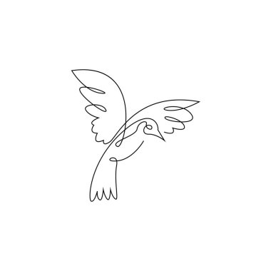 Bird line art image icon design illustration template