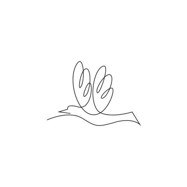 Bird line art image icon design illustration template