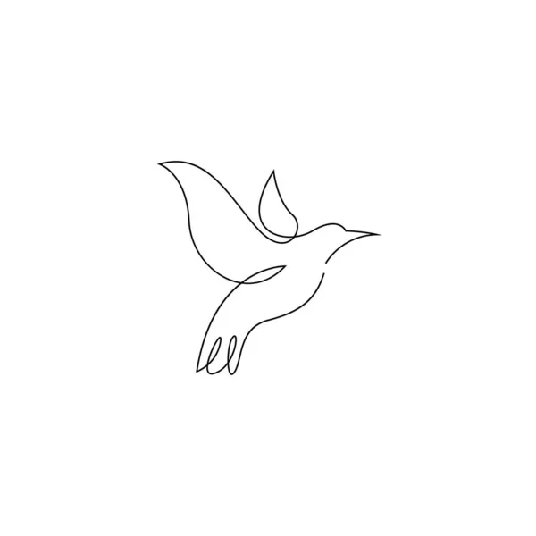 Bird Line Art Image Icon Design Illustration Template — Stok Vektör