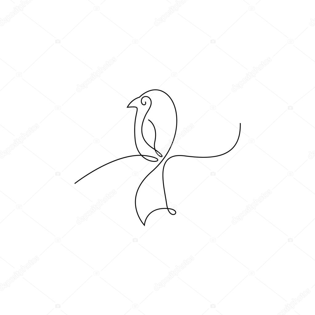 Bird line art image icon design illustration template