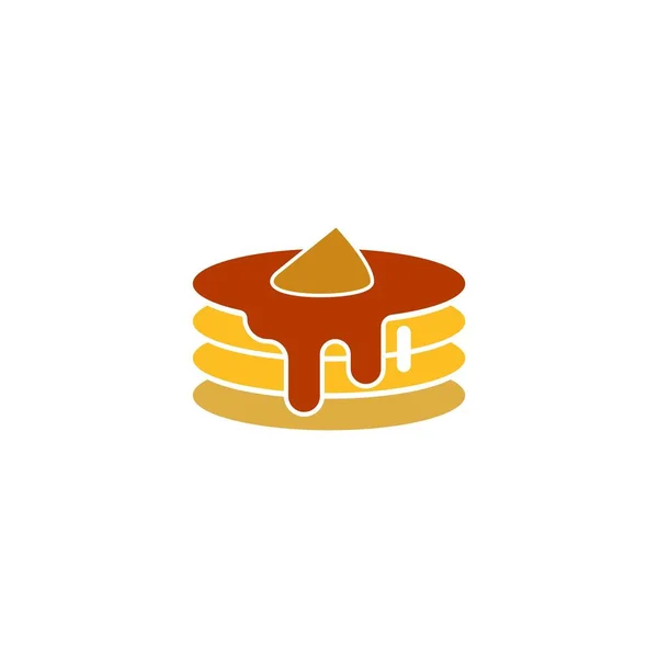 Pancake Icon Flat Design Illustration Template — Stockvektor