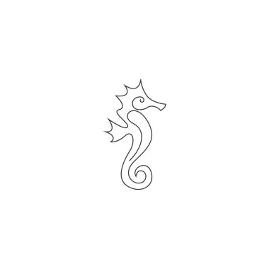 Seahorse icon logo design illustration template